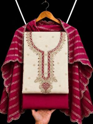 Embroidered Unstitched Dress Material 3
