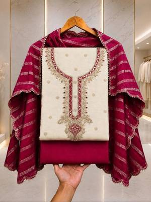 Embroidered Unstitched Dress Material 4