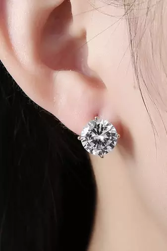 Fancy huggie hoop earrings cz studded festive casual wear jewelry for