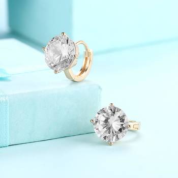 Fancy huggie hoop earrings cz studded festive casual wear jewelry for 2