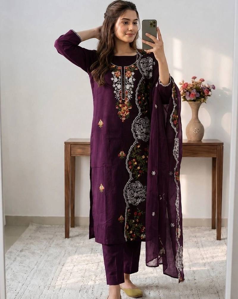 Embroidered Unstitched Dress Material
