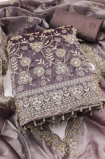 Embellished Unstitched Dress Material