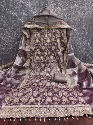 Embellished Unstitched Dress Material 2