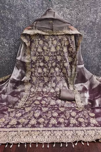 Embellished Unstitched Dress Material