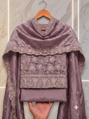 Embellished Unstitched Dress Material 3