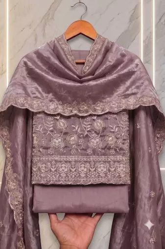 Embellished Unstitched Dress Material