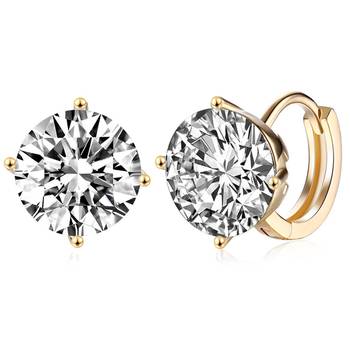 Fancy huggie hoop earrings cz studded festive casual wear jewelry for 5
