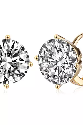 Fancy huggie hoop earrings cz studded festive casual wear jewelry for
