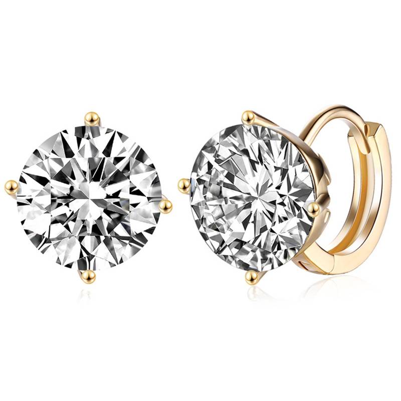 Fancy huggie hoop earrings cz studded festive casual wear jewelry for