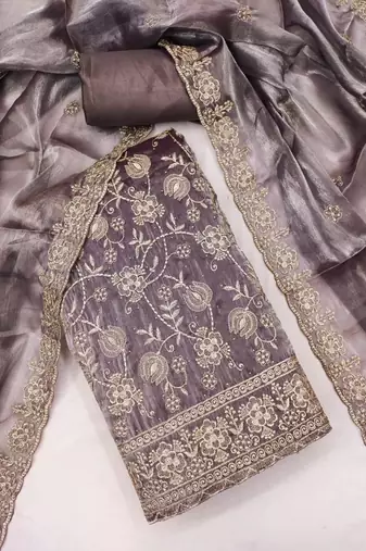 Embellished Unstitched Dress Material
