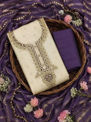 Embroidered Unstitched Dress Material 3