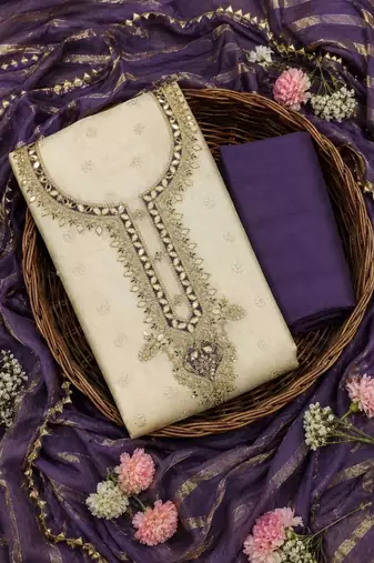 Embroidered Unstitched Dress Material