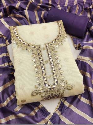 Embroidered Unstitched Dress Material 4