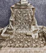 Embroidered Art Silk Unstitched Dress Material