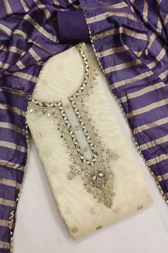 Embroidered Unstitched Dress Material