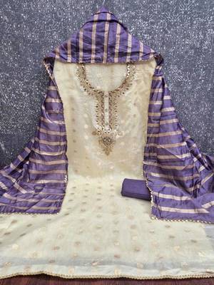 Embroidered Unstitched Dress Material 4