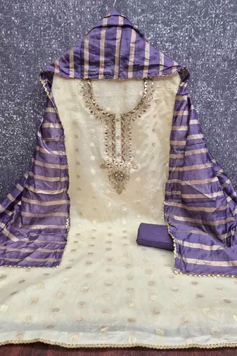 Embroidered Unstitched Dress Material
