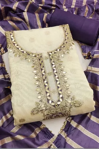 Embroidered Unstitched Dress Material