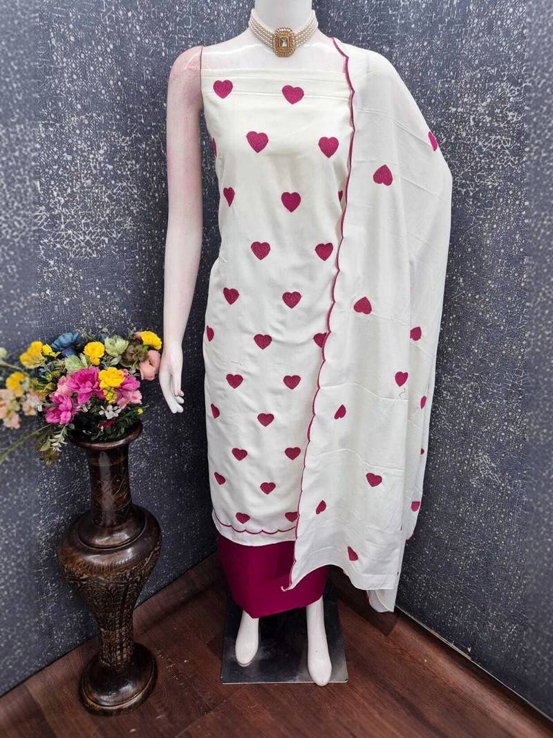 Embroidered Unstitched Dress Material