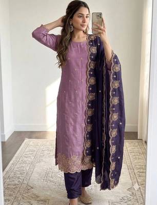 Embellished Unstitched Dress Material 1