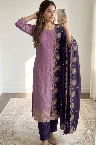Embellished Unstitched Dress Material