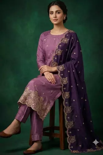 Embellished Unstitched Dress Material
