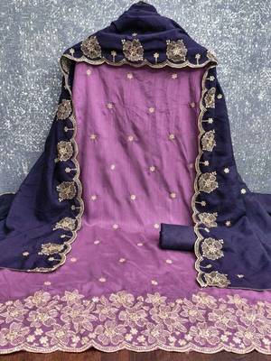 Embellished Unstitched Dress Material 4