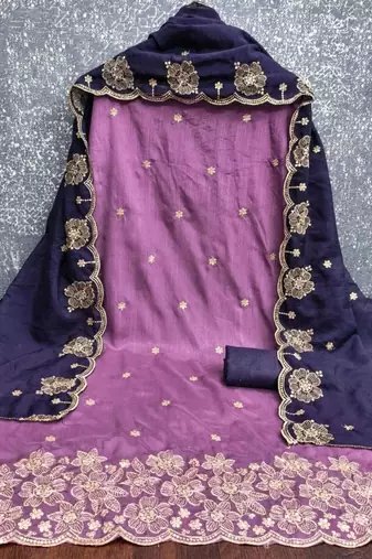 Embellished Unstitched Dress Material
