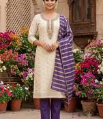 Embroidered Unstitched Dress Material