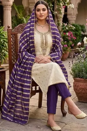 Embroidered Unstitched Dress Material
