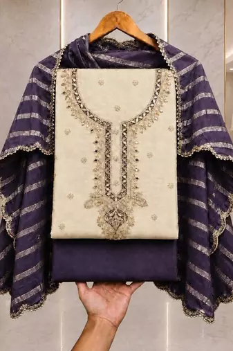 Embroidered Unstitched Dress Material