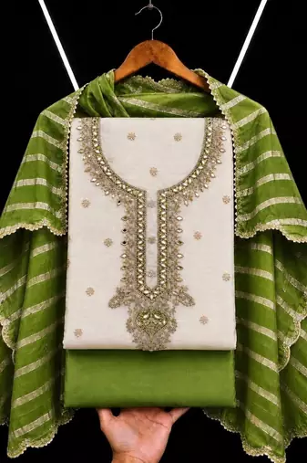 Embroidered Unstitched Dress Material