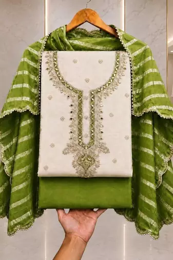 Embroidered Unstitched Dress Material