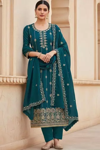 Embroidered Unstitched Dress Material