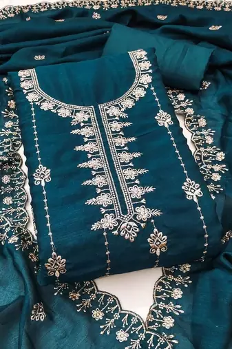 Embroidered Unstitched Dress Material