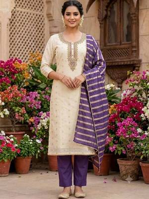 Embroidered Unstitched Dress Material 1
