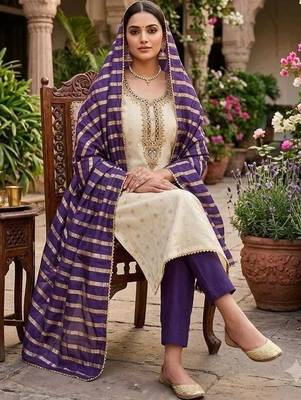 Embroidered Unstitched Dress Material 3