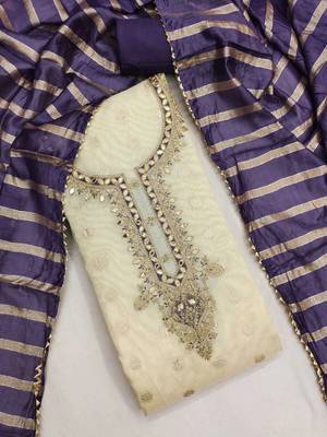 Embroidered Unstitched Dress Material 4