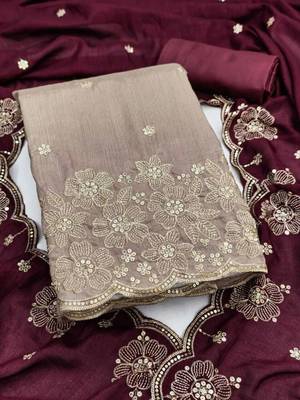 Embellished Unstitched Dress Material 2