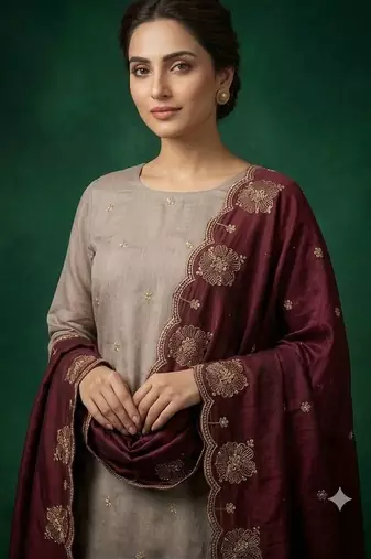 Embellished Unstitched Dress Material