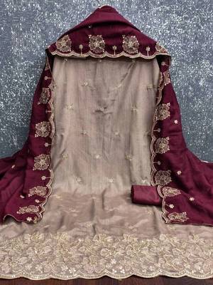 Embellished Unstitched Dress Material 4