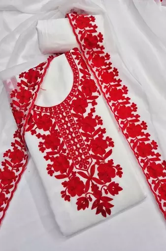 Embroidered Unstitched Dress Material