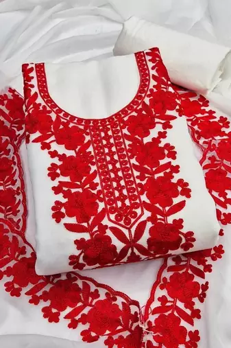 Embroidered Unstitched Dress Material