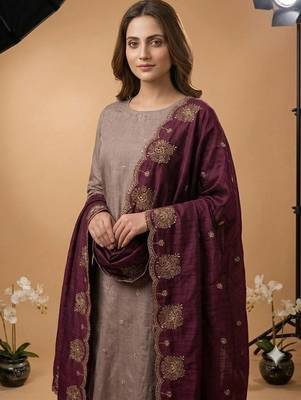 Embellished Unstitched Dress Material 2