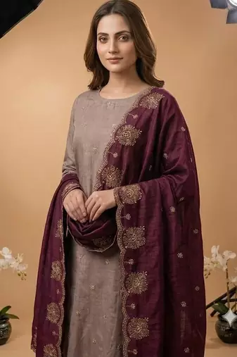 Embellished Unstitched Dress Material