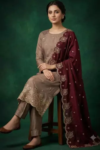 Embellished Unstitched Dress Material