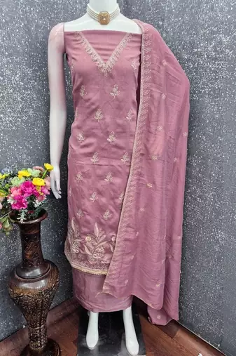 Embroidered Unstitched Dress Material