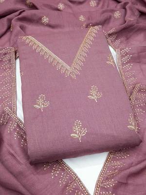 Embroidered Unstitched Dress Material 3