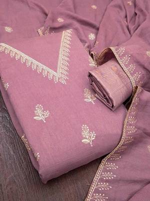 Embroidered Unstitched Dress Material 4