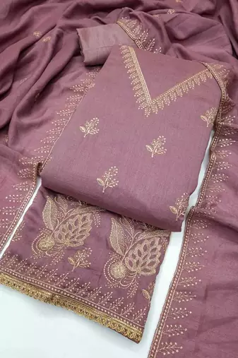 Embroidered Unstitched Dress Material